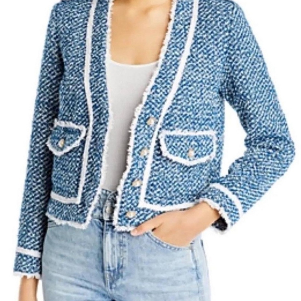 Elegant aqua tweed blazer